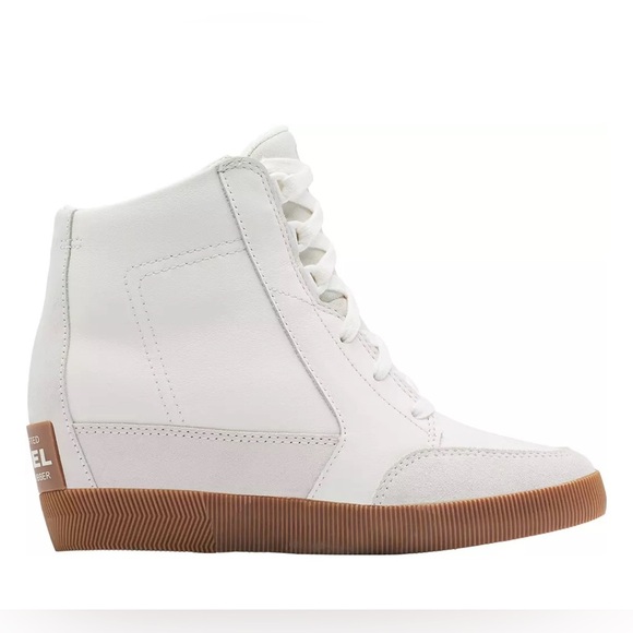 Sorel Out ‘N About Wedge Sneakers Size 7 | White Platform Shoes Like New - Picture 1 of 11